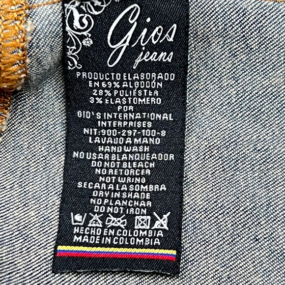 '90s Vintage Acid-Wash Rose Embroidered Destroyed Goth Denim Jeans Vest Size 6 - Picture 12 of 13